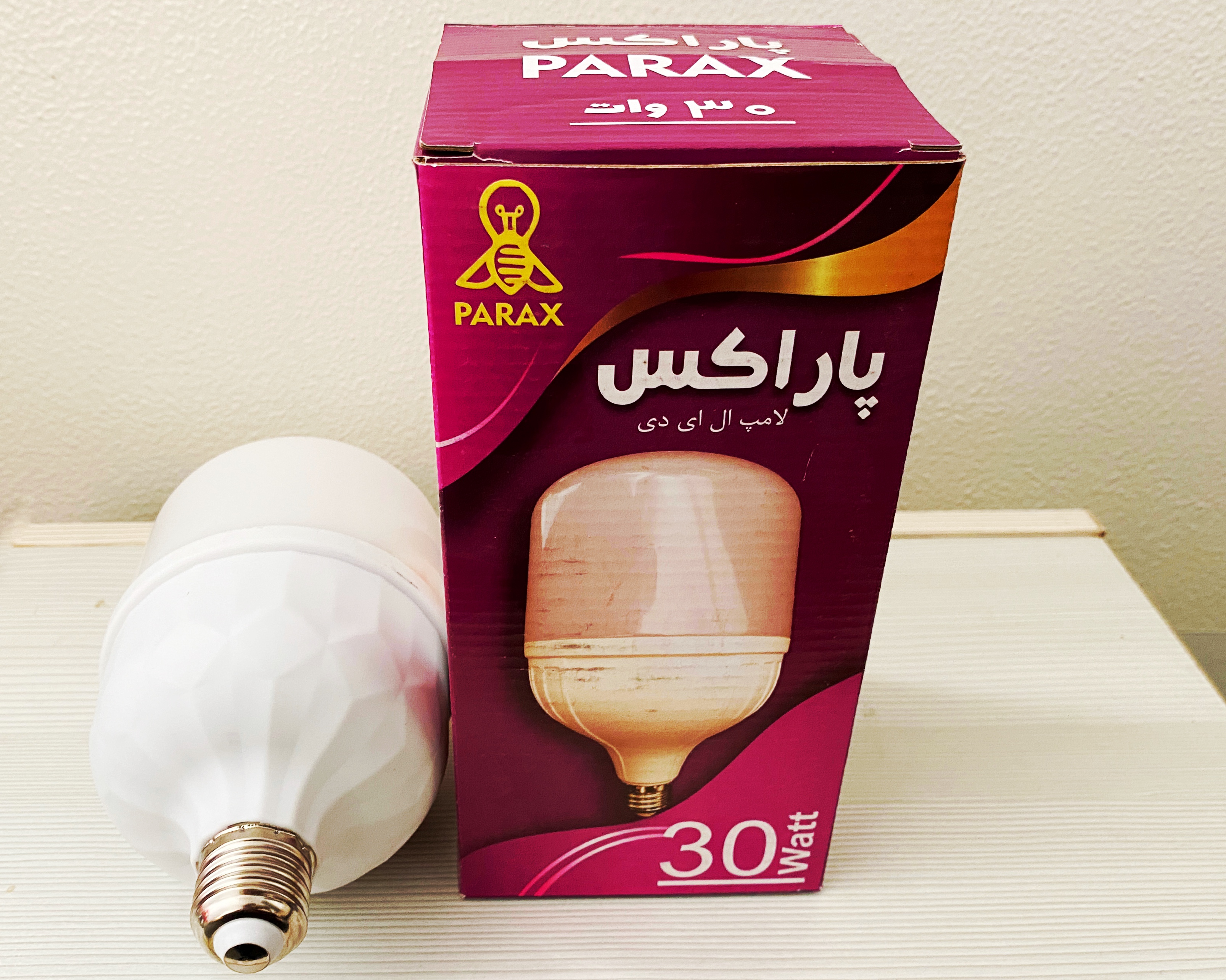 لامپ30وات پاراکس PE-30 نور سفید مهتابی پایهE27 استوانه با گارانتی سلامت کالا